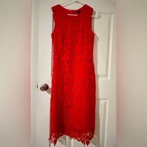Ann Taylor Lace Sheath Dress Knee Length Sleeveless Polyester Formal Women's 6T